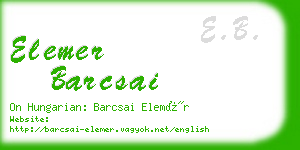 elemer barcsai business card